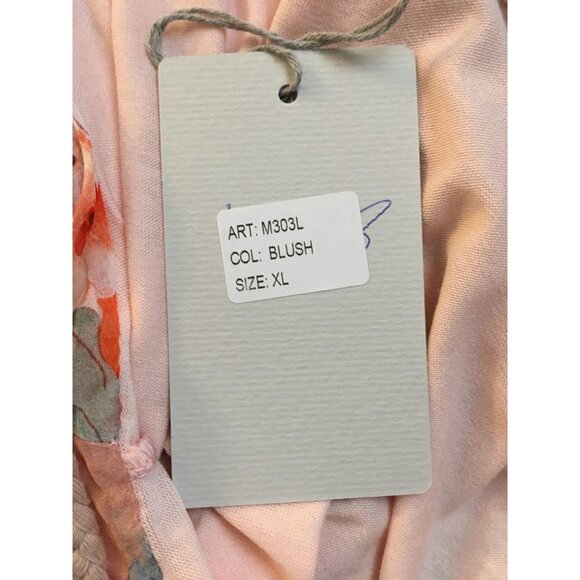 Elena Baldi Maxi Dress Blush Silk Blend Summer Floral Brunch Braided Straps XL - Picture 9 of 13